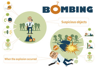 How's life on the bombings Infographic.vector illustration