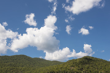 Fototapeta premium Nice blue sky with mountain background.