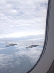 Fototapeta na wymiar View of window airplane