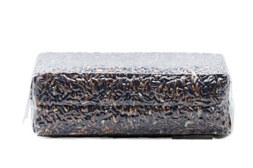 Raw black jasmine rice packed in the vacuity.packaging