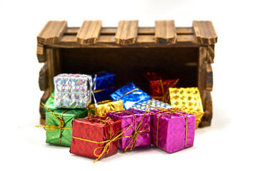 Gift box drop off wood crate