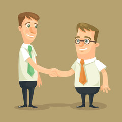Fototapeta premium Businessman shaking hands. Vector flat illustration