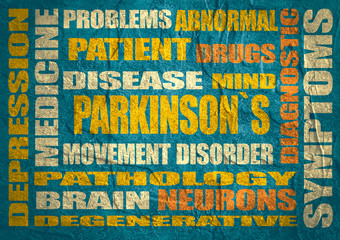 parkinsons syndrome relative words list - obrazy, fototapety, plakaty