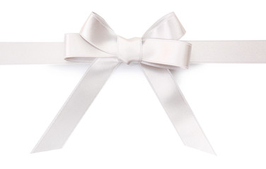 Satin ribbon bow isolated on white