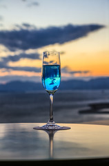 Cocktail with sunset view