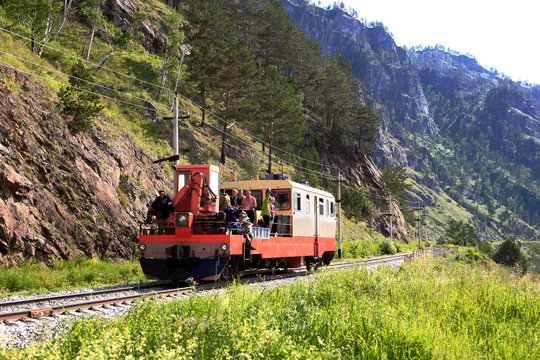 Circum-Baikal railway to the south of Lake Baikal in July