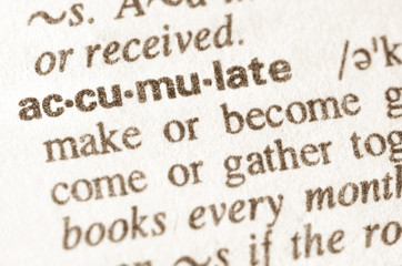 Dictionary definition of word accumulate