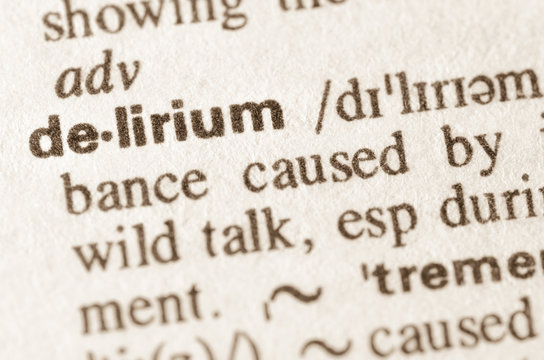 Dictionary definition of word delirium