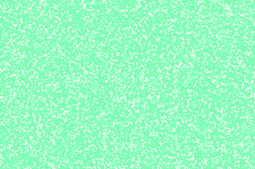 Snowflakes on green background. Chaotic dotted pattern for Christmas and New year design.