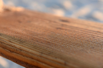 Fototapeta premium Wooden teeter on the beach, close up