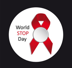 Vector AIDS  ribbon sign or icon