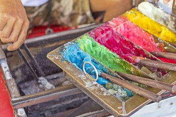 Candy Sugar Sculpture in a form of rosette. It is a kind of Thai ancient dessert