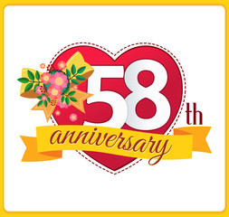 colorful marriage anniversary logo