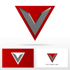 Letter V logo design. Business vector sign. Business card templates.