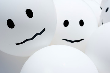 group of white balloons