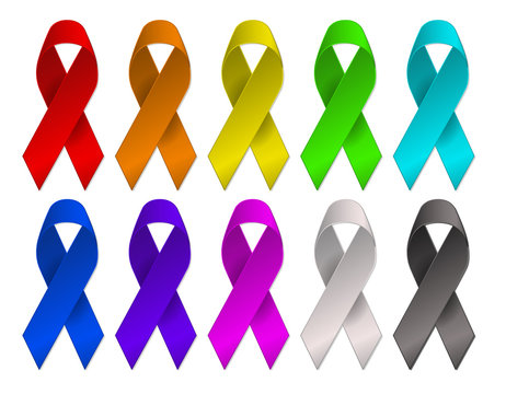 colors cancer awareness multi color ribbons
