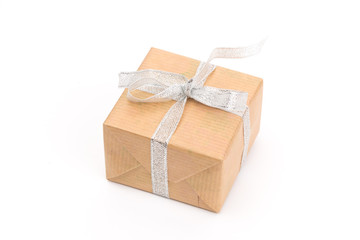 Small presents on white background