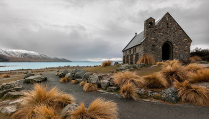 Obrazy na Szkle  Kościół Dobrego Pasterza, Jezioro Tekapo, Nowa Zelandia.