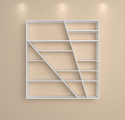 3d rendered modern shelves.