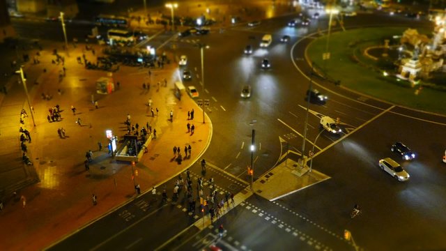 tiltshift barcelona plaza espa&ntilde;a