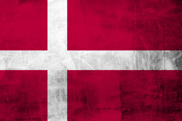 Fototapeta premium Grunge Denmark flag on concrete wall