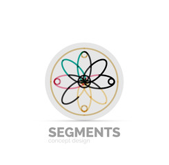 Abstract geometric linear hipster floral icon, frame design, flat style