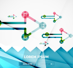 Naklejka premium Abstract banner template with arrows, linear design style