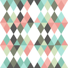 Tribal rhombus with triangles seamless pattern