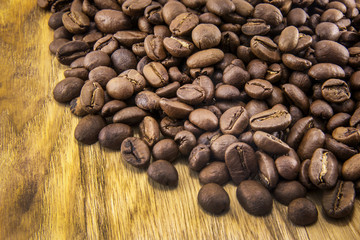 Coffee on grunge wooden background