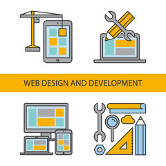 Line icons for web design and development