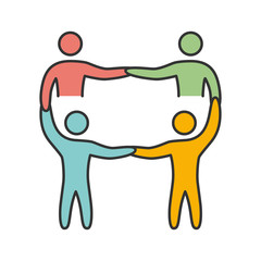 Line icon teamwork. Vector logo and symbol