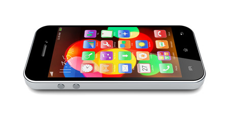 Smartphone on a white