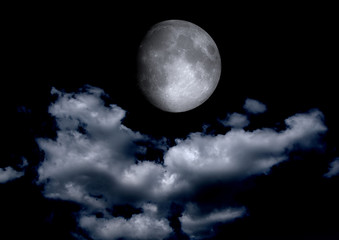 Fototapeta na wymiar The moon in the night sky 
