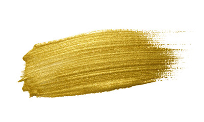 Gold paint brush stroke.