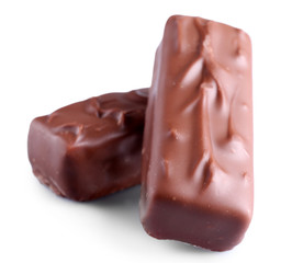 Two candy bars, isolated on white