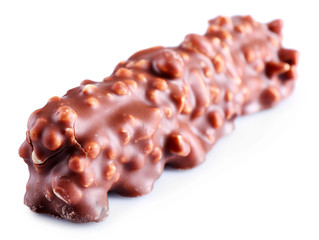 crispy candy bar, isolated on white