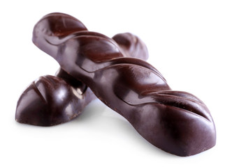 Two chocolate stick, isolated on white