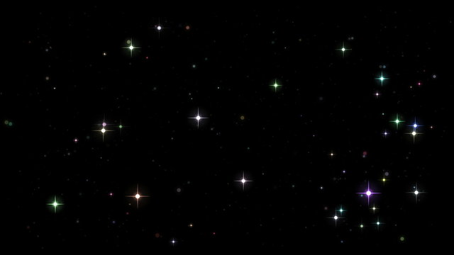 stars, particles and starglow on a black background - seamless loop