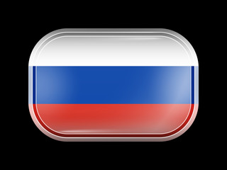 Flag of Russia. Rectangular Shape with Rounded Corners