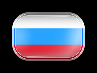 Russia Variant Flag. Rectangular Shape with Rounded Corners