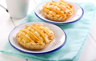 Two ricotta mini lattice tarts