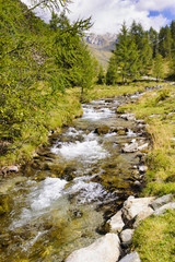 Gebirgsbach in den Bergen