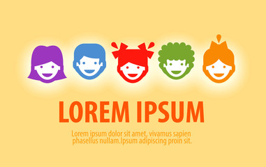 children vector logo design template. child, kid or baby icon