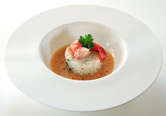 Basmati Rice and Shrimp With Gazpacho Soup