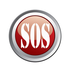 SOS Button Isolated on White