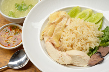 Steam Chicken with Rice ( Hines chicken rice)