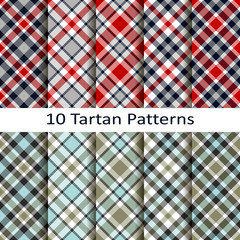 Fototapeta premium set of ten tartan patterns