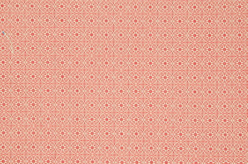 Pink circle pattern on cloth fabric.