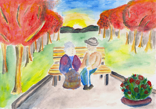 couple sitting on the bench