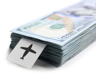 Pack of American dollars, isolated on white. Saving concept